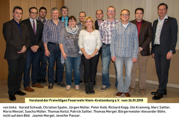 neuer Vorstand der Freiwilligen Feuerwehr Klein-Krotzenburg e.V. (26.01.2018) 20180126 JHV Vorstand